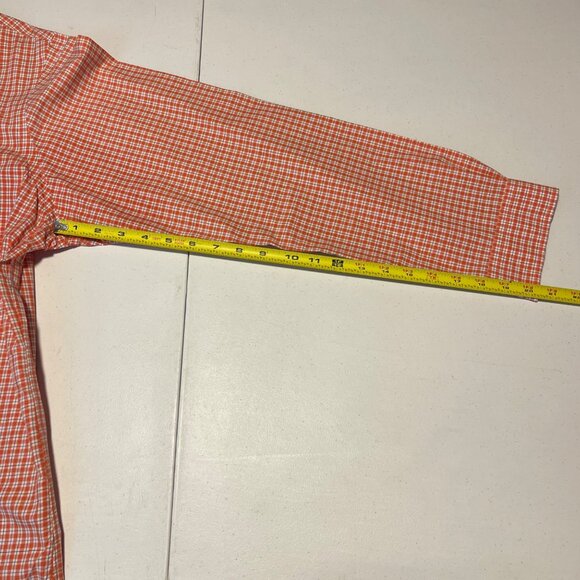Ralph Lauren Men's Orange/White Plaid Cotton Button-Down Shirt with Logo, XL - Picture 13 of 13